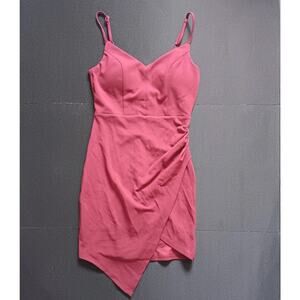 Emerald Sundae Wine Midi Dress size Med Ruched womens Prom Homecoming